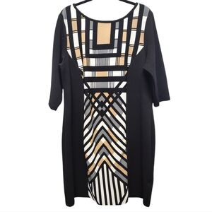 "Sami & Jo" Black w/Geometric Pattern Dress Size 3X
